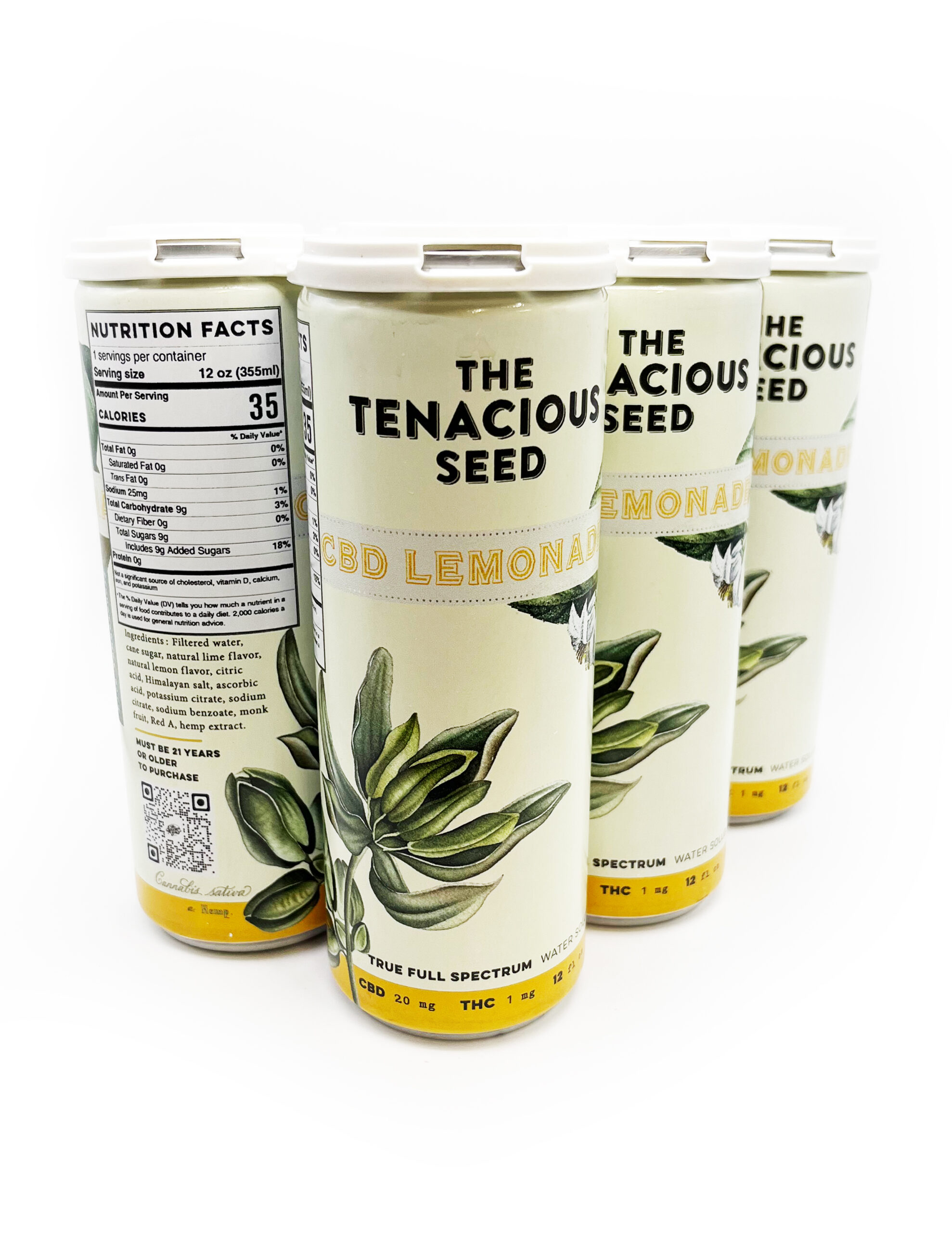 CBD Lemonade | Full Spectrum | 20 mg CBD | 12 Ounce Cans (6 PACK) - Image 2