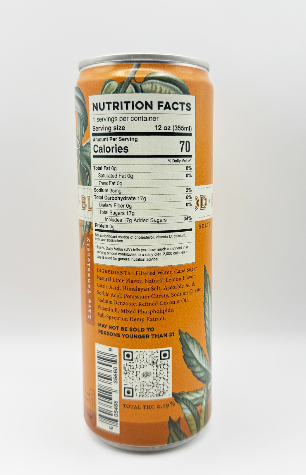 CBD Blood-Orange Cherry Seltzer | Full Spectrum | 20 mg CBD | 12 Ounce Cans (6 Pack) - Image 2